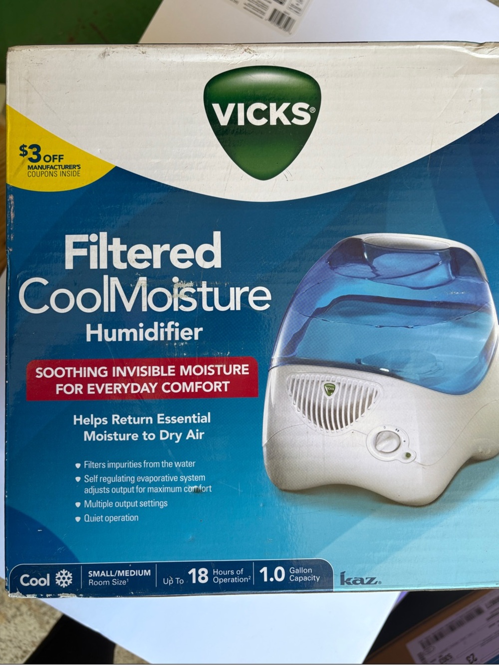 Vicks Filtered CoolMoisture Humidifier - Blue